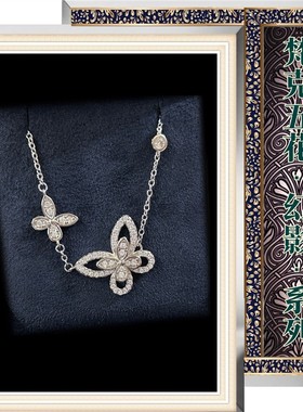 梵克五花新品幻影蝴蝶V金材不褪色质繁花项链星星四叶草锁骨链女