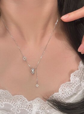 925纯银铜钱钱币项链女国潮新中式轻奢感流苏锁骨链夏季百搭