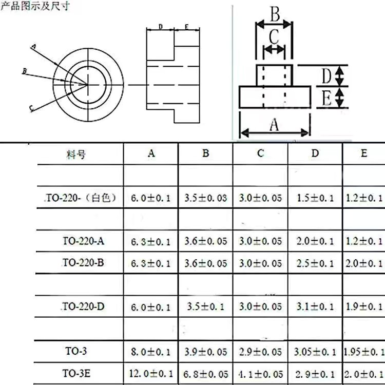 【发50个】TO-220 TO-3P散热片绝缘硅胶片云母片矽胶粒子绝缘帽 - 图3