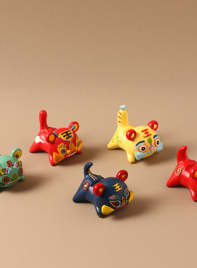 新中式国潮老虎摆件玩偶小饰品摆件创意可N爱虎年吉祥家居装饰品