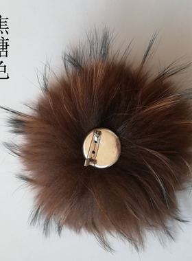 真貉子毛球按扣可拆卸服装帽子