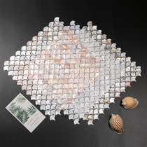KASARO Natural Fish Scale Sector Shell Mosaic Magnetic Brick Wall Patch Make-up Room Living-room TV Background Wall Furnishing