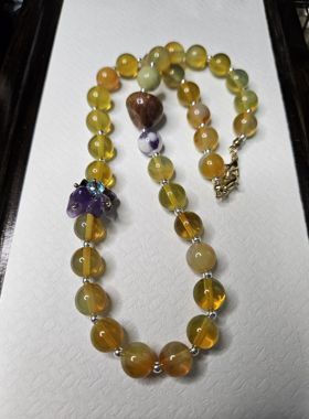 锦绣微光 原创千羽玛瑙天然石项链轻奢高级感锁骨链