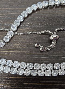 锦绣微光‖ 原创设计铜镶满钻立方氧化锆石手链