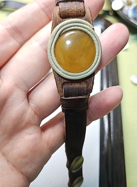 锦绣微光天然石蜜蜡纯牛皮表带 夏天不会闷