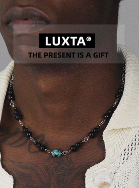 LUXTA原创 绿松石拼接黑玛瑙项链 嘻哈高级感设计感女同款潮