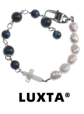 LUXTA黑色虎眼石十字架手链