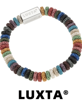 LUXTA男火山石彩色手链