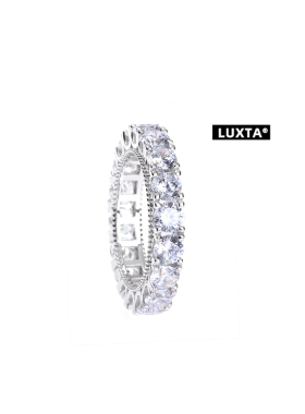 LUXTA纯银镶钻戒指超闪男