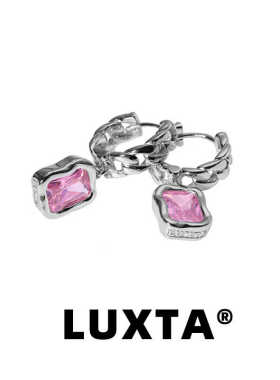 LUXTA原创纯银粉钻耳坠
