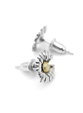 Daisy Earring s925纯银雏菊耳钉做旧风 日韩嘻哈耳饰时尚潮单品