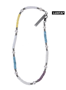 LUXTA原创彩色贝壳珠拼接项链