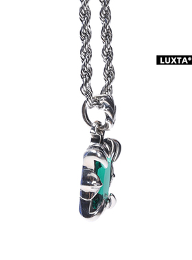LUXTA绿宝石纯银嘻哈项链潮牌