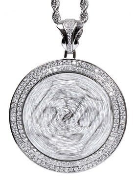 6ix9ine同款满钻69金银圆盘吊坠