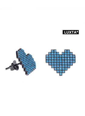 LUXTA纯银爱心蓝色耳钉潮牌