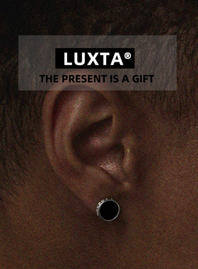纯银耳钉LUXTAs925黑玛瑙男
