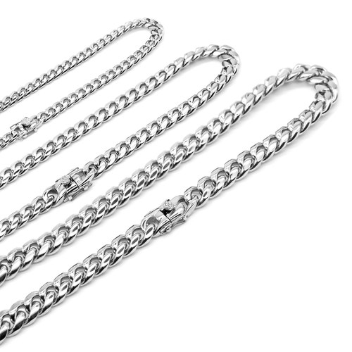 LUXTA 古巴链嘻哈欧美潮流百搭钢素链男女不掉色项链 cuban chain - 图3