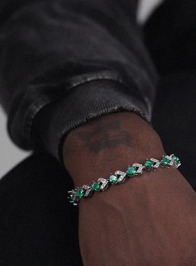 LUXTA绿钻手链嘻哈男