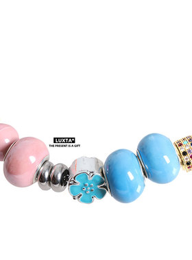 LUXTA原创陶瓷珐琅彩色珠项链