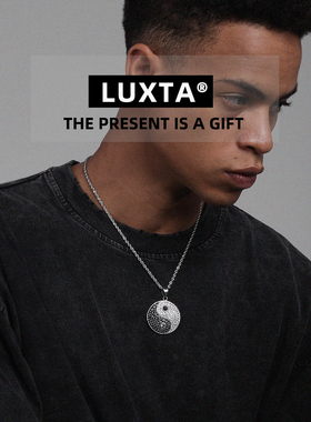 LUXTA男钛钢阴阳八卦吊坠项链