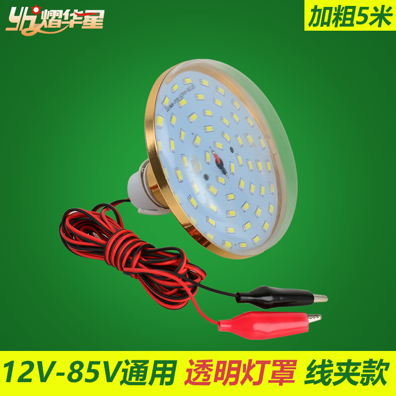 电瓶车专用LED灯泡夹子插头电动12V60V85V夜市球泡摆地摊照明节能 - 图0