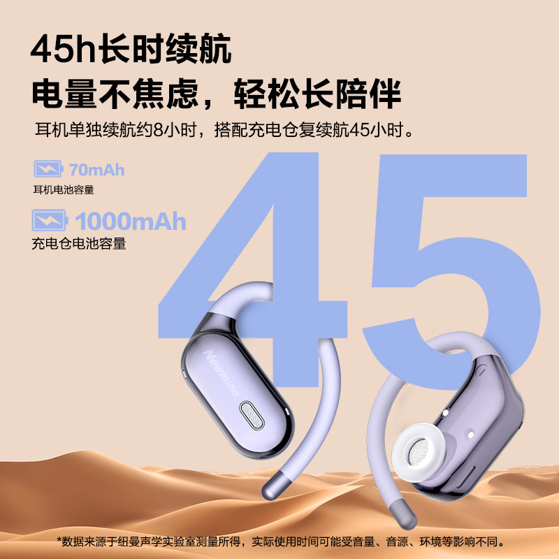 纽曼R7骨传导概念开放式蓝牙耳机无线不入耳挂耳运动跑步通话降噪
