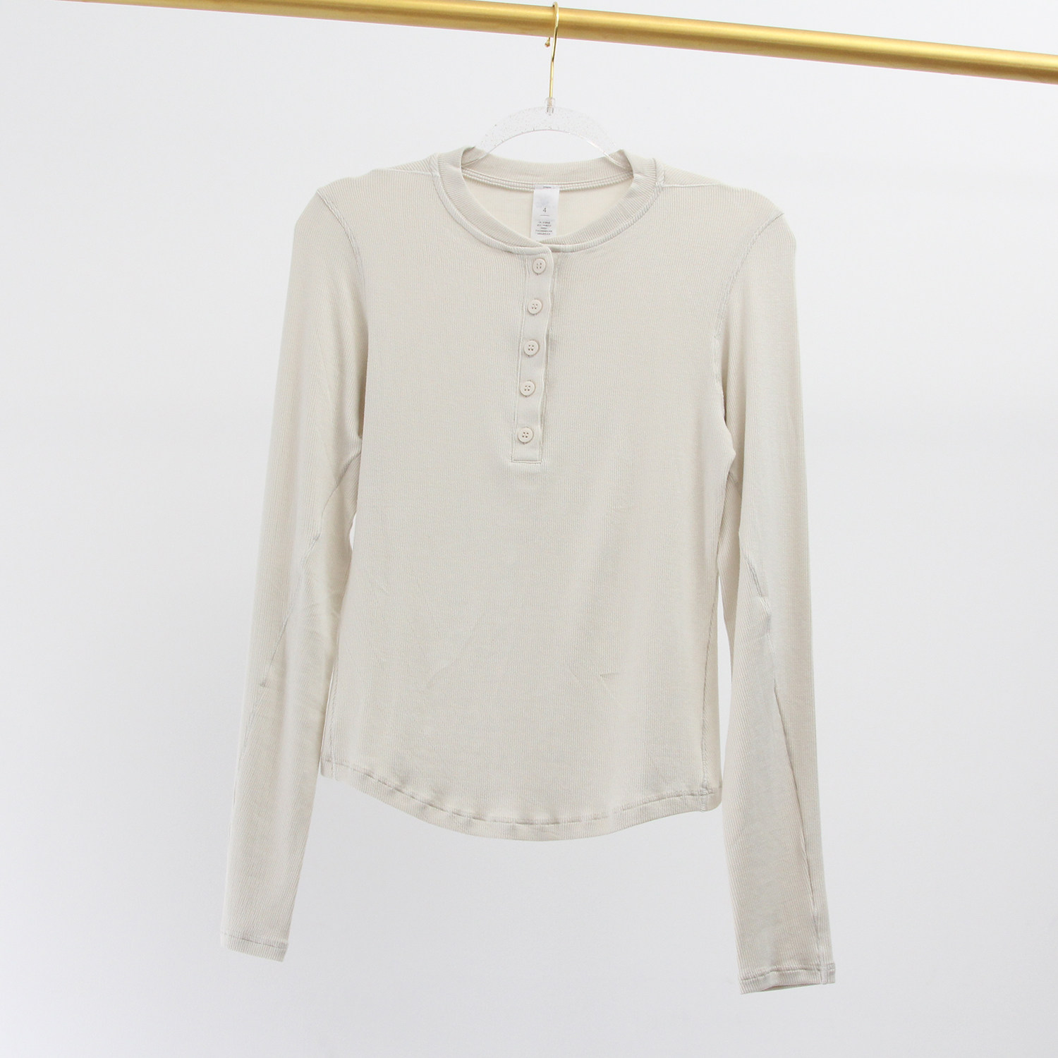 女士长袖亨利衫空气感健身T恤女修身通勤打底瑜伽普拉提运动上衣,淘宝优惠券,粉丝福利购,淘宝优惠卷