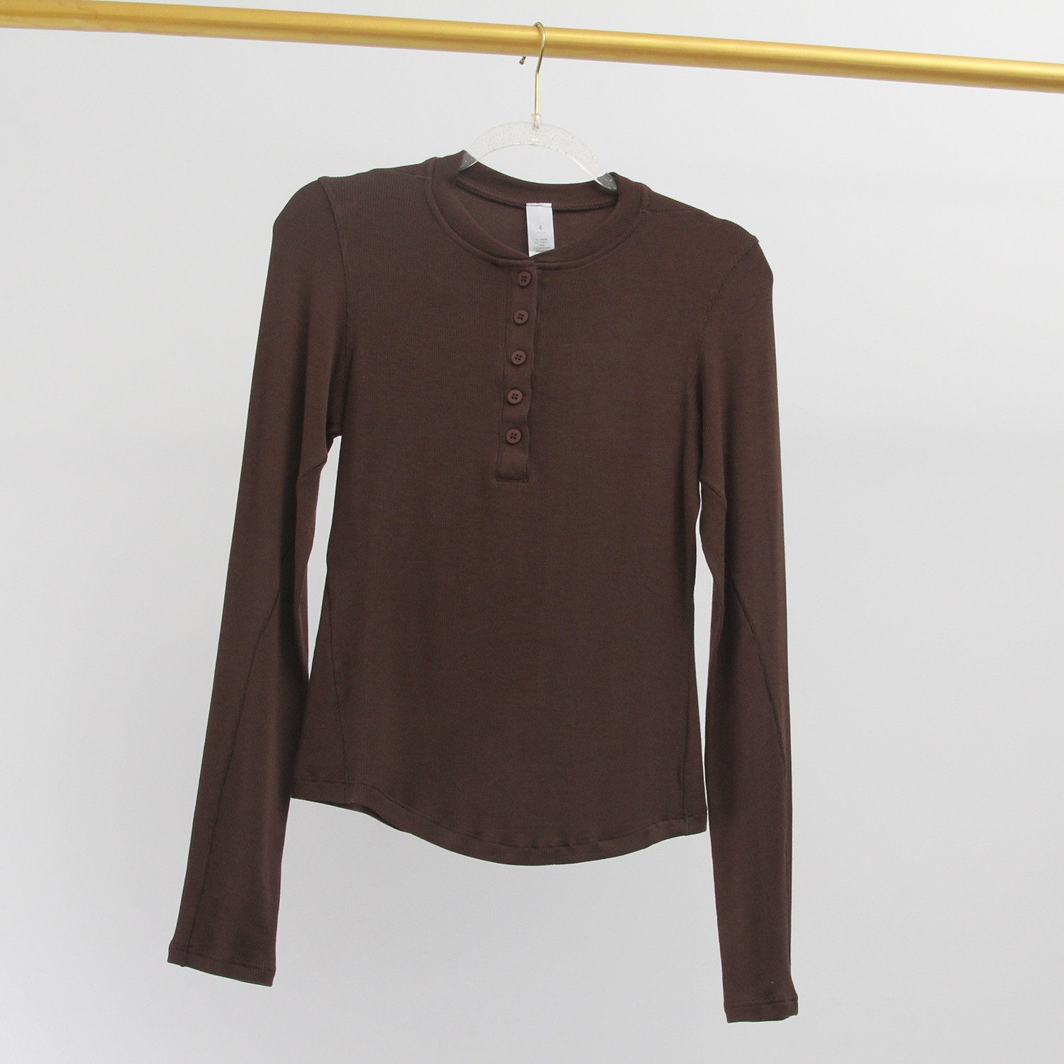 女士长袖亨利衫空气感健身T恤女修身通勤打底瑜伽普拉提运动上衣,淘宝优惠券,粉丝福利购,淘宝优惠卷