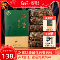 Anhua Black Tea Zhengzong Black Tea Hunan Anhua Horxiang Gold Flower Brick Tea Hand built Anhua Pine Tea Xiangfeng