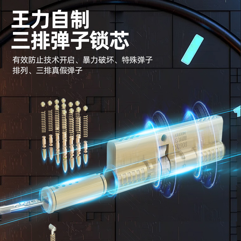 WL王力甲级安全智能防盗门家用定制入户进户门智能门锁GL097 - 图2