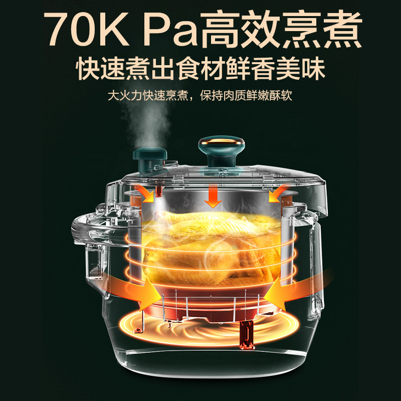美的电小型家用2.5 l多功能压力锅 midea美的易酷电压力锅