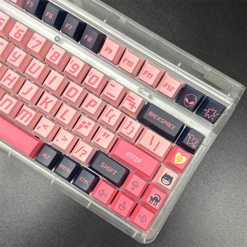 甜心主题键帽原厂高度黑粉键帽热升华宁芝68 75 98 S99 104F99F87 - 图1