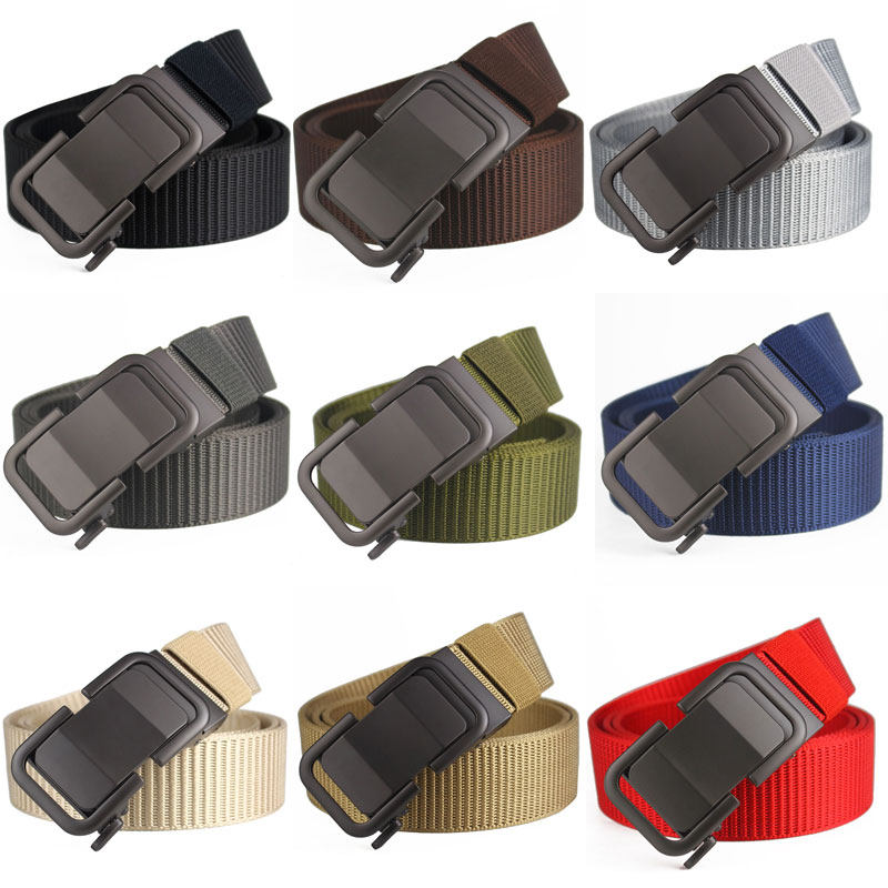 新款皮带男无牙自动扣男士腰带尼龙帆布年轻人百搭休闲裤带男潮流