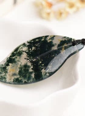 天然水草玛瑙吊坠女款项链
