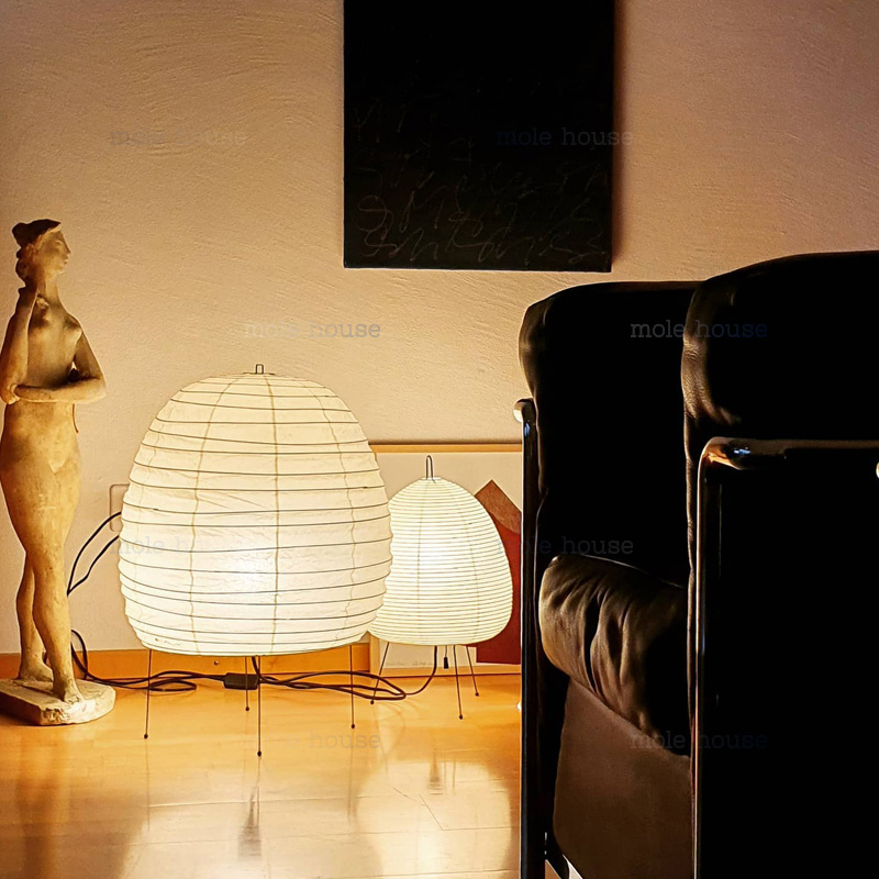 瑞士Vitra Akari野口勇落地灯矮款创意设计师简约造型卧室纸台灯-图0
