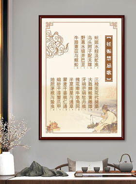 中医馆养生馆挂画中药十八反十九畏壁画行医八不治挂图诊所装饰画