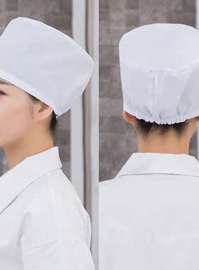 圆医生帽男女款白色帽子松紧调节