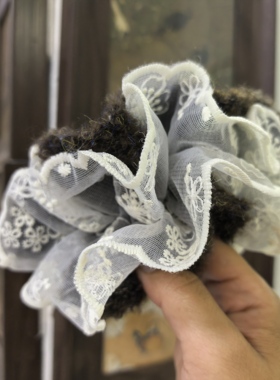 双层蕾丝边大肠发圈女高级感大号