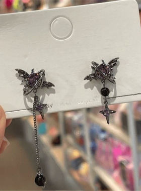 暗黑银针复古恶魔耳钉甜酷高级