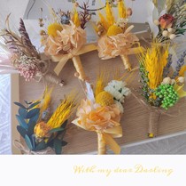 Opening Barley Wheat Ears Dry Flower Mini Small Bouquet Chest Flower Brooch Meeting Event Guests Opening Ceremony Graduation Ceremony