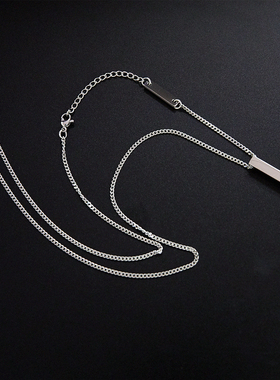 字母长条钛钢挂件吊坠周杰伦同款