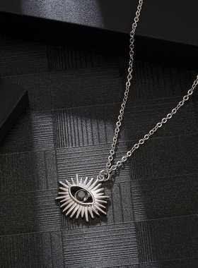 复古钛钢男女恶魔之眼吊坠项链