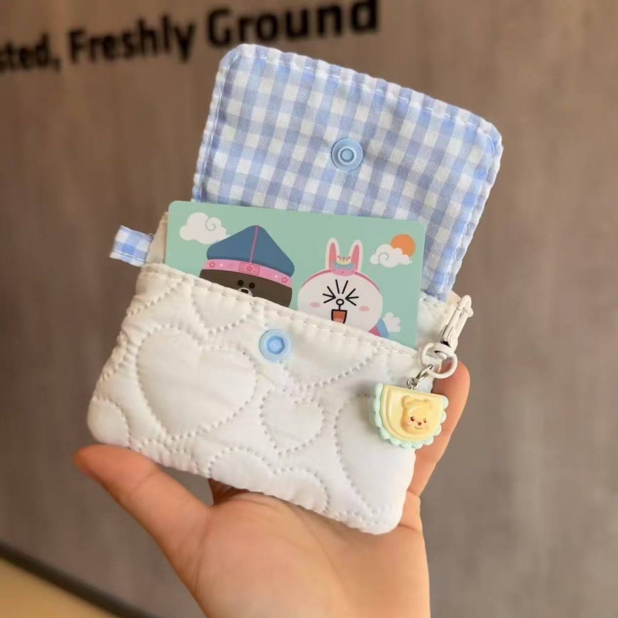 ins拉链卡包化妆包多功能纽扣学生零钱包证件杂物便捷收纳耳机包,淘宝优惠券,粉丝福利购,淘宝优惠卷