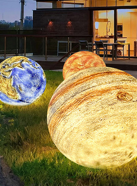 八大行星发光地球月球玻璃钢雕塑仿真星球模型灯商场装饰景观摆件