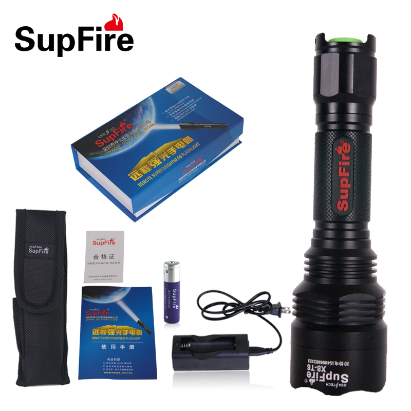 SupFire X8 T6 强光手电筒骑行装备照明家用充电夜骑远射CREE LED