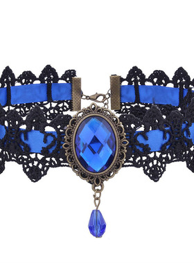 欧美项饰哥特式复古朋克choker蕾丝项链编织颈链锁骨链女