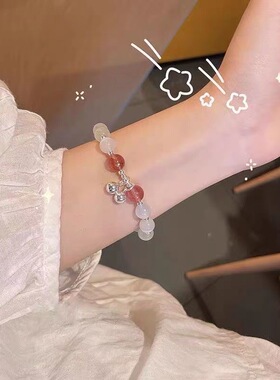 蝴蝶月光白手串女友闺蜜情侣饰品礼物