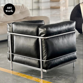 Artwork Bauhaus sofa modern sofa minimalist ຫ້ອງຮັບແຂກ sofa classic LC2 stainless steel sofa medieval