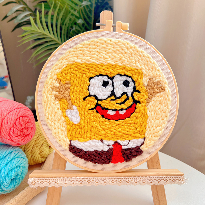 觅思YANG卡通戳戳绣手工diy材料包儿童初学者礼物毛线装饰画摆件,淘宝优惠券,粉丝福利购,淘宝优惠卷