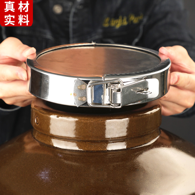 加厚陶瓷硅胶不锈钢锁扣盖500斤酒缸2000斤罐储装酿存泡白酒坛子